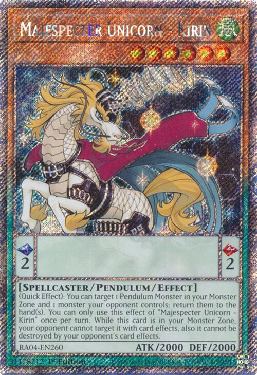 Majespecter Unicorn - Kirin [RA04-EN260] Platinum Secret Rare