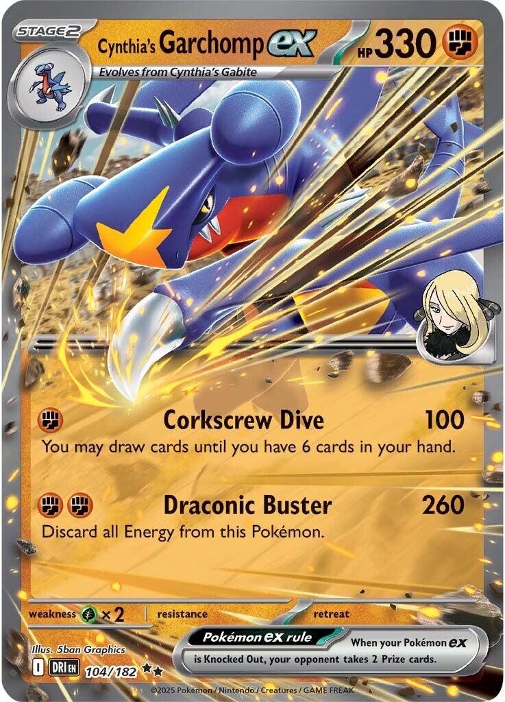 Cynthia's Garchomp ex (104/182) [Scarlet & Violet: Destined Rivals]