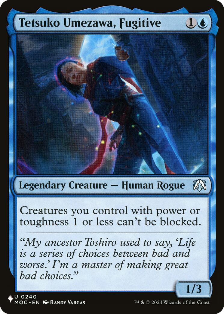 Tetsuko Umezawa, Fugitive (MOC) [The List]