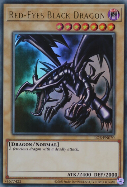 ★PSA９ RED-EYES B. DRAGON /真紅眼の黒竜　LOB-070 Red Eyes Black Dragon LOB-070 Ultra Rare Unlimited Edition